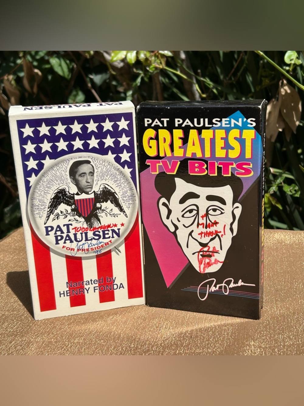 Vintage Signed Pat Paulsen Comedy 2 VHS Video For President Greatest TV Bits